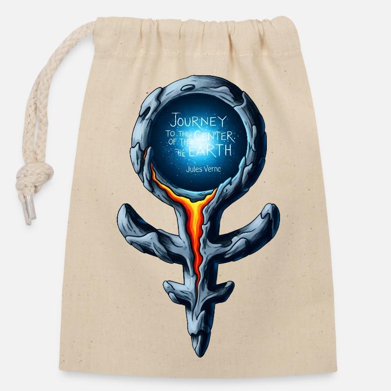 Jules Verne Rod - Sac cadeau en coton avec cordon (14 x 20 cm) - nature
