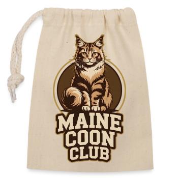 Maine Coon Club Logo Katzenliebhaber Design - Verschließbarer Geschenkbeutel aus Baumwolle (14x20cm) - Natur - Vorne