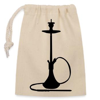 Shisha Silhouette  - Verschließbarer Geschenkbeutel aus Baumwolle (14x20cm) - Natur - Vorne