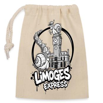Limoges Express-Schnecken - Verschließbarer Geschenkbeutel aus Baumwolle (14x20cm) - Natur - Vorne