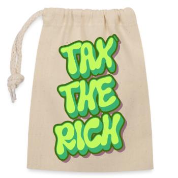 Taxer les riches - Sac cadeau en coton avec cordon (14 x 20 cm) - nature - Devant