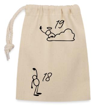 19 Year Old 19th Anniversary Gift - 19 Years Old - Closable cotton gift bag (14x20cm) - nature - Front