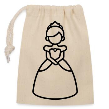 princesse - Sac cadeau en coton avec cordon (14 x 20 cm) - nature - Devant