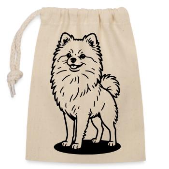 Pomeranian - Closable cotton gift bag (14x20cm) - nature - Front
