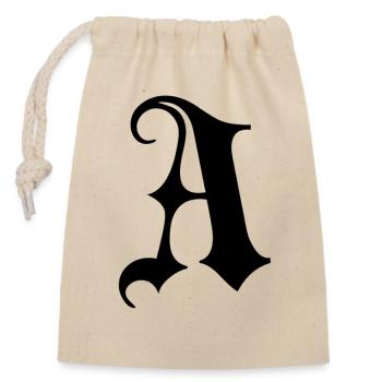 Ornate Gothic A monogram - Closable cotton gift bag (14x20cm) - nature - Front
