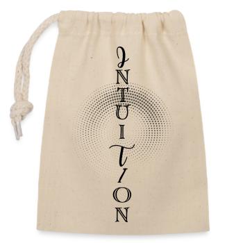 INTUITION – Dein innerer Kompass - Verschließbarer Geschenkbeutel aus Baumwolle (14x20cm) - Natur - Vorne