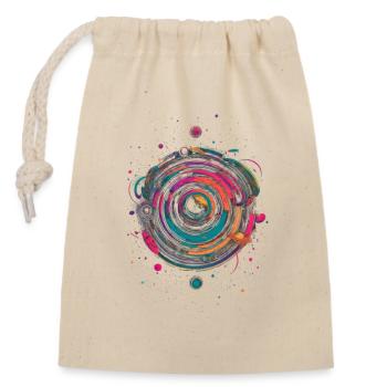 Neon Circle Swirl - Closable cotton gift bag (14x20cm) - nature - Front