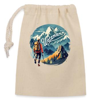 Alpiniste sur le majestueux Watzmann en Bavière - Sac cadeau en coton avec cordon (14 x 20 cm) - nature - Devant