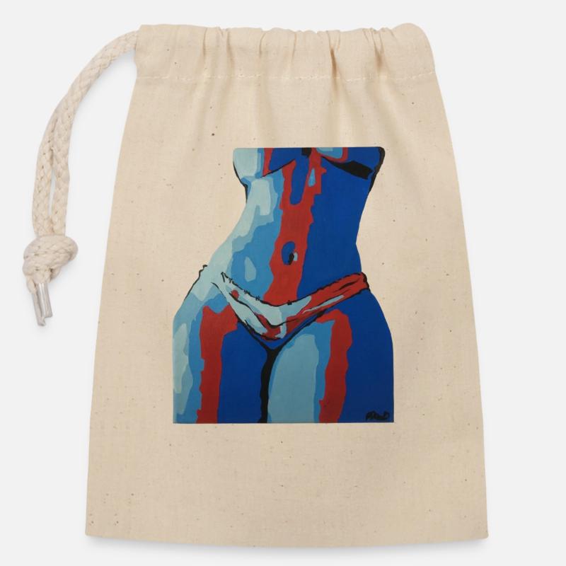 Silhouette - Closable cotton gift bag (14x20cm) - nature