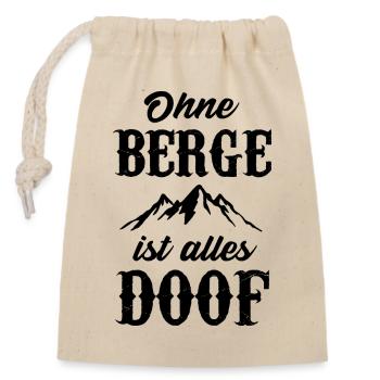 Bergsteigen Berg Wandern Wanderung Berge Sprüche - Verschließbarer Geschenkbeutel aus Baumwolle (14x20cm) - Natur - Vorne