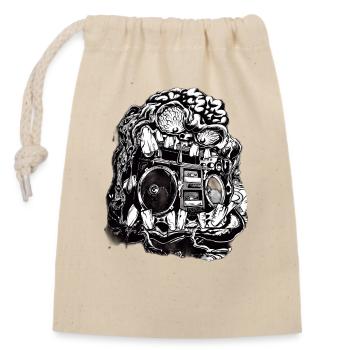 23tekno - Sac cadeau en coton avec cordon (14 x 20 cm) - nature - Devant