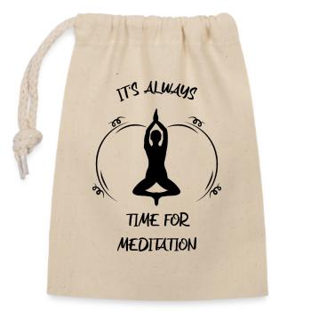 Meditation - Closable cotton gift bag (14x20cm) - nature - Front