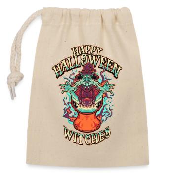 Halloween Witch - Closable cotton gift bag (14x20cm) - nature - Front