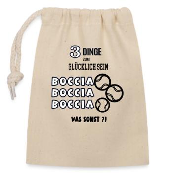 Boccia Boule Spieler Bocciaspiel Bocciaspieler - Verschließbarer Geschenkbeutel aus Baumwolle (14x20cm) - Natur - Vorne