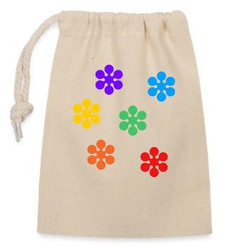 Rainbow Flowers subtle gay pride - Closable cotton gift bag (14x20cm) - nature - Front