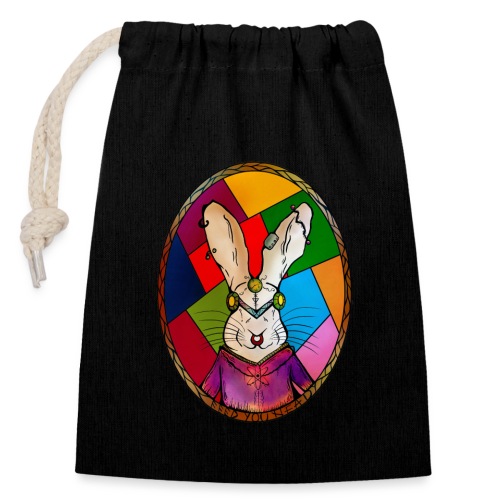 White Rabbit - Sac cadeau en coton avec cordon (14 x 20 cm)