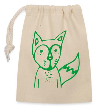 FUCHS green - Verschließbarer Geschenkbeutel aus Baumwolle (14x20cm) - Natur - Vorne