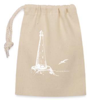 Lighthouse - Closable cotton gift bag (14x20cm) - nature - Front