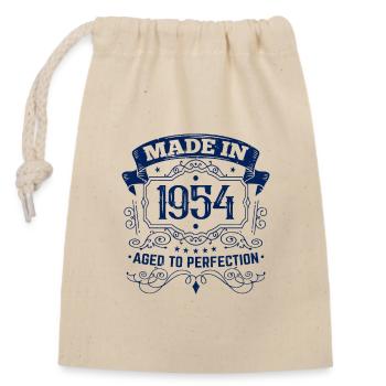 1954 Anniversaire Fabriqué en 1954 - Sac cadeau en coton avec cordon (14 x 20 cm) - nature - Devant