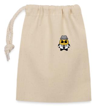 Cute Kawaii Pineapple in Gangster Mafia Style Pocket - Closable cotton gift bag (14x20cm) - nature - Front