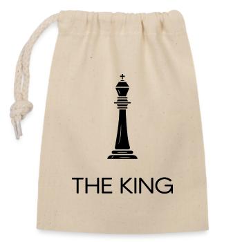 Chess Checkmate Chess Player "The King" - Closable cotton gift bag (14x20cm) - nature - Front