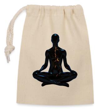 Conception de méditation - Sac cadeau en coton avec cordon (14 x 20 cm) - nature - Devant