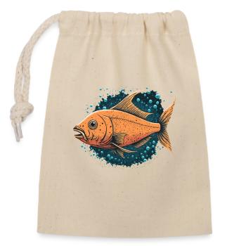 Fische in freier Wildbahn - Verschließbarer Geschenkbeutel aus Baumwolle (14x20cm) - Natur - Vorne