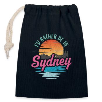 I'd rather be in Sydney - Closable cotton gift bag (14x20cm) - navy - Front