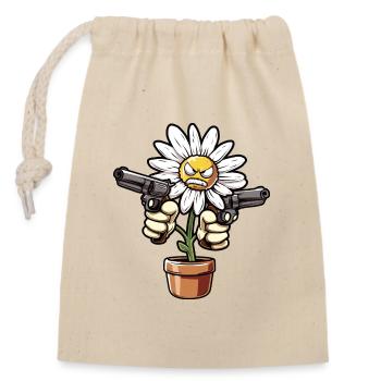 Fleur de fusil - Sac cadeau en coton avec cordon (14 x 20 cm) - nature - Devant