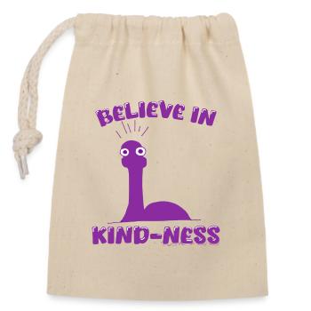 Süße Nessie Stoppt Gewalt Glaubt an Freundlichkeit - Verschließbarer Geschenkbeutel aus Baumwolle (14x20cm) - Natur - Vorne