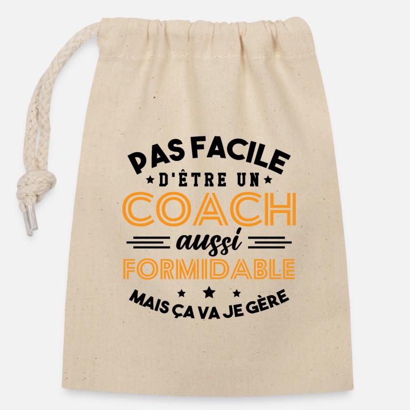 Cadeau Formidable pour Coach Formidable - Sac cadeau en coton avec cordon (14 x 20 cm) - nature