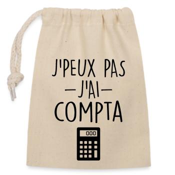 Comptable | Comptabilité | Compter | Chiffre - Sac cadeau en coton avec cordon (14 x 20 cm) - nature - Devant