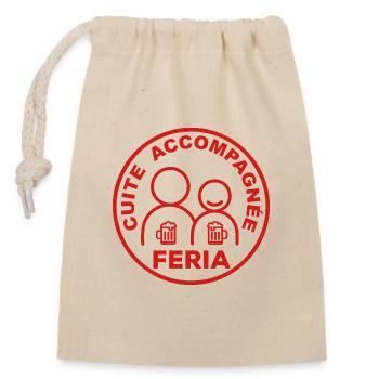 Aperitif Fair - Closable cotton gift bag (14x20cm) - nature - Front