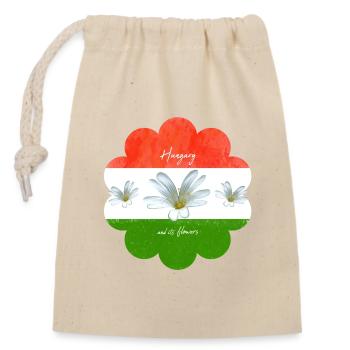 Hungary Flag Hungarian Flag - Closable cotton gift bag (14x20cm) - nature - Front