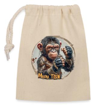 Tenue de Muay Thaï à la mode : Urban Chic - Sac cadeau en coton avec cordon (14 x 20 cm) - nature - Devant