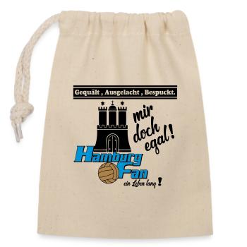 Hamburg , Tradition , Fußball , Fan Leben (25) - Verschließbarer Geschenkbeutel aus Baumwolle (14x20cm) - Natur - Vorne