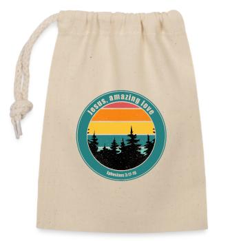 Jesus, amazing love - Closable cotton gift bag (14x20cm) - nature - Front