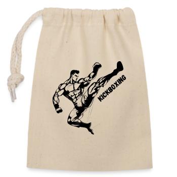 Kickboxing Kick - Verschließbarer Geschenkbeutel aus Baumwolle (14x20cm) - Natur - Vorne