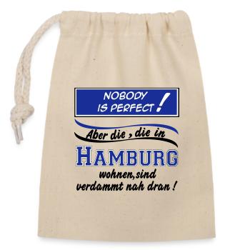 Hamburg , Tradition , Fußball Fan , Nobody (25) - Verschließbarer Geschenkbeutel aus Baumwolle (14x20cm) - Natur - Vorne