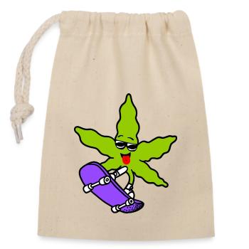 Skater weed - Closable cotton gift bag (14x20cm) - nature - Front