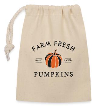 Pumpkins Kürbisse Farm Fresh Pumpkins - Verschließbarer Geschenkbeutel aus Baumwolle (14x20cm) - Natur - Vorne