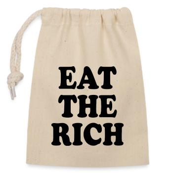 Eat the rich - Verschließbarer Geschenkbeutel aus Baumwolle (14x20cm) - Natur - Vorne