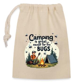 Camping ist großartig bis auf die nervigen Mücken! - Verschließbarer Geschenkbeutel aus Baumwolle (14x20cm) - Natur - Vorne
