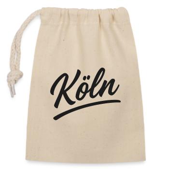 KölnScript Signature - Closable cotton gift bag (14x20cm) - nature - Front