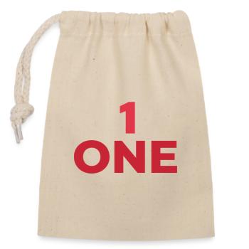 DESIGNE CHIFFRE UN EN ROUGE - Sac cadeau en coton avec cordon (14 x 20 cm) - nature - Devant