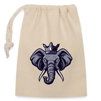 Elephant Head Crown - Closable cotton gift bag (14x20cm) - nature - Front