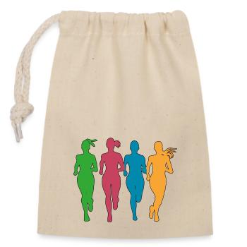 Joggers in action - Closable cotton gift bag (14x20cm) - nature - Front