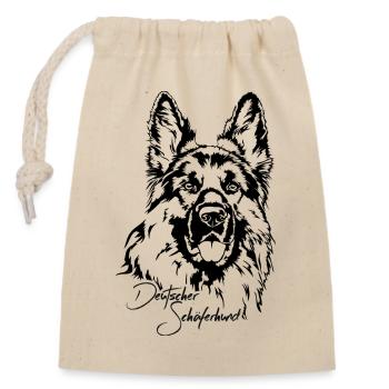 CHIEN BERGER ALLEMAND Cheveux longs Chiens Wilsigns - Sac cadeau en coton avec cordon (14 x 20 cm) - nature - Devant