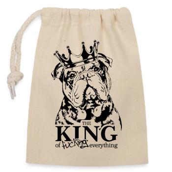 VIEUX DEUTSCH BULLDOG Roi de tout Wilsigns - Sac cadeau en coton avec cordon (14 x 20 cm) - nature - Devant