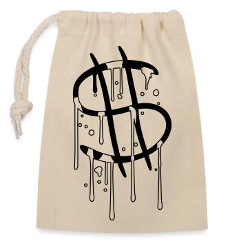graffiti blut tropfen nass spray dollar symbol zei - Verschließbarer Geschenkbeutel aus Baumwolle (14x20cm) - Natur - Vorne